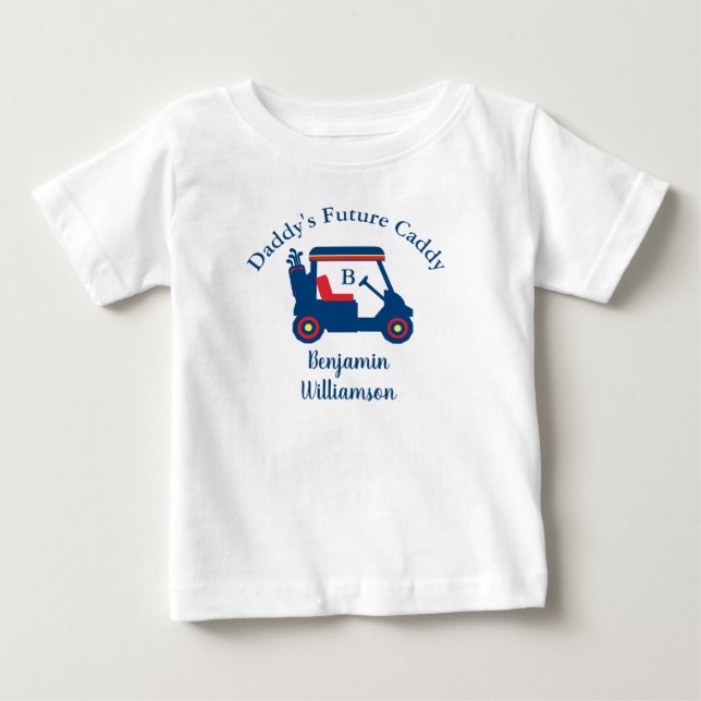Pappa Little Killen Golf Cart Namn Monogram T Shirt (Framsida)