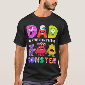 Pappa Little Monster Kids 1:a födelsedagsfamiljen T Shirt