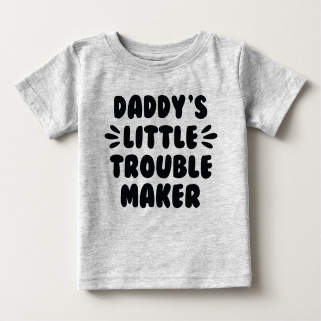 Pappa Little Trouble Maker T Shirt (Framsida)