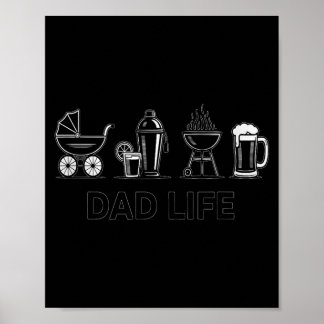 Pappa Liv Flaska Grill Öl Barnvagn Bedårande Pappa Poster