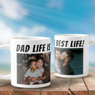 Pappa Livet är det Bästa Livet 2 Bilder Pappa Jumbo Mugg