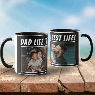 Pappa Livet är det Bästa Livet 2 Bilder Pappa Svar Mugg