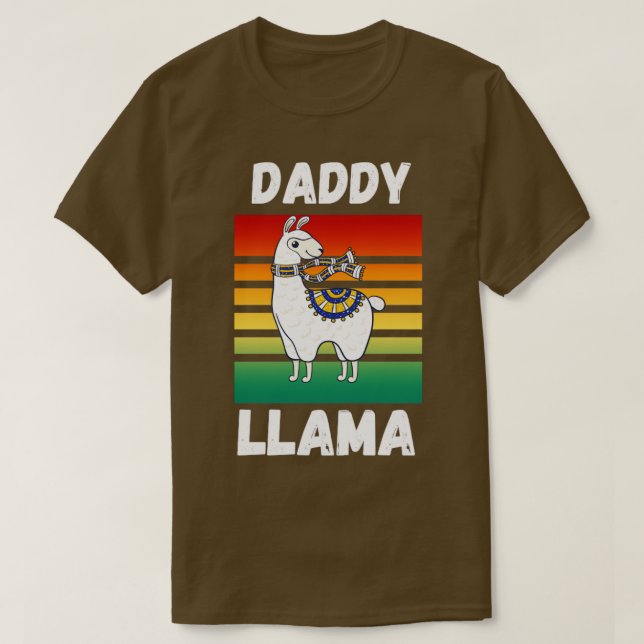 Pappa Llama Funny Fars dag T Shirt (Design framsida)