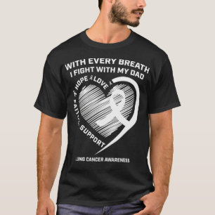 Pappa Lung Cancer Awareness Gifts White Ribbon Lun T Shirt