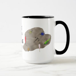 Pappa lycklig mugg för fiskesportar