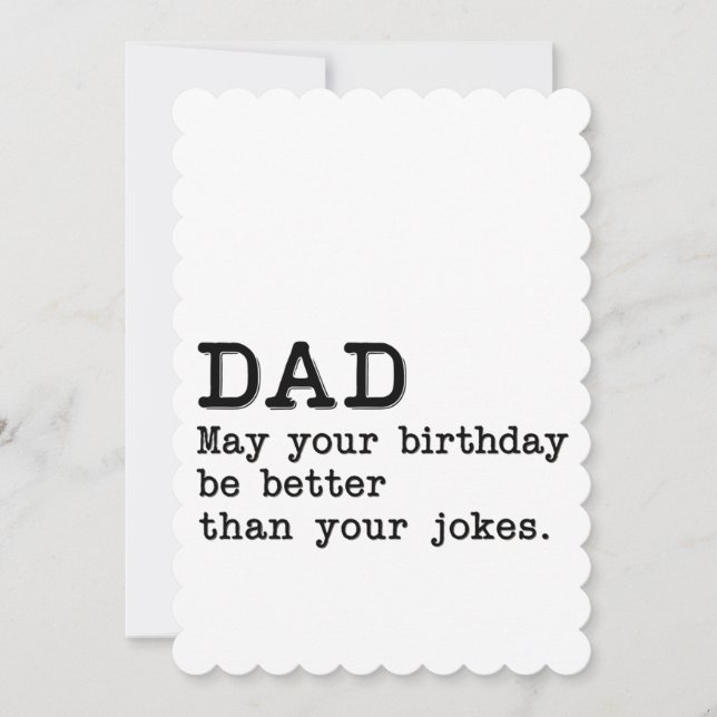 Pappa, må din födelsedag vara bättre än dina skämt julkort (Framsida)