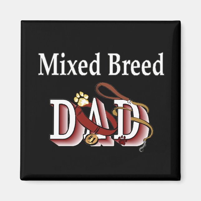 pappa Magnet av blandad ras (Framsidan)