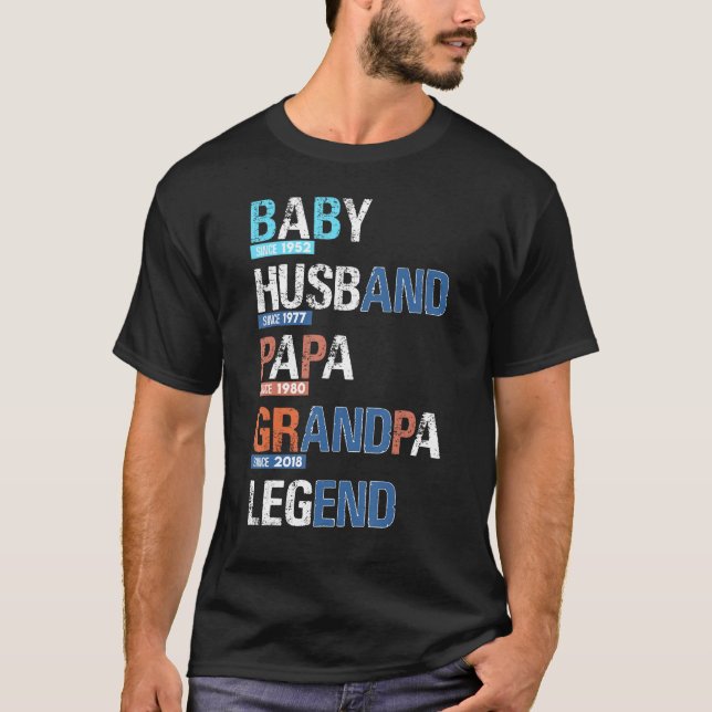 Pappa Make Grandpa 71 Years Old Grattis på födelse T Shirt (Framsida)