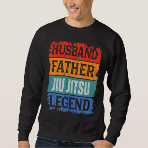 Pappa Make JIU JITSU Legend Stolt Pappa Retro P Lång Ärmad Tröja