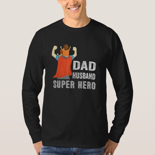 Pappa Make Toppen Hero Wearing Cape Son Pappa Far T Shirt (Framsida)