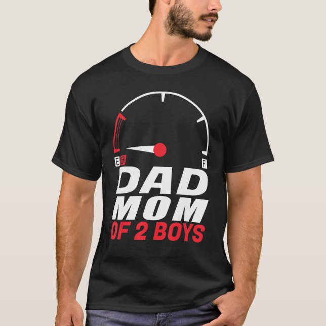 Pappa Mamma 2 pojkar från Son Fars dag Mor T Shirt (Framsida)