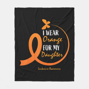 Pappa Mamma I Bära Orange för min dotter Leukemia Fleecefilt