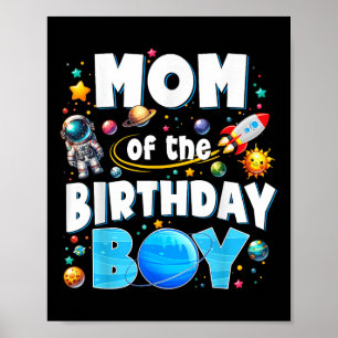 Pappa Mamma i födelsedagskorgsfamiljen Astronaut Poster