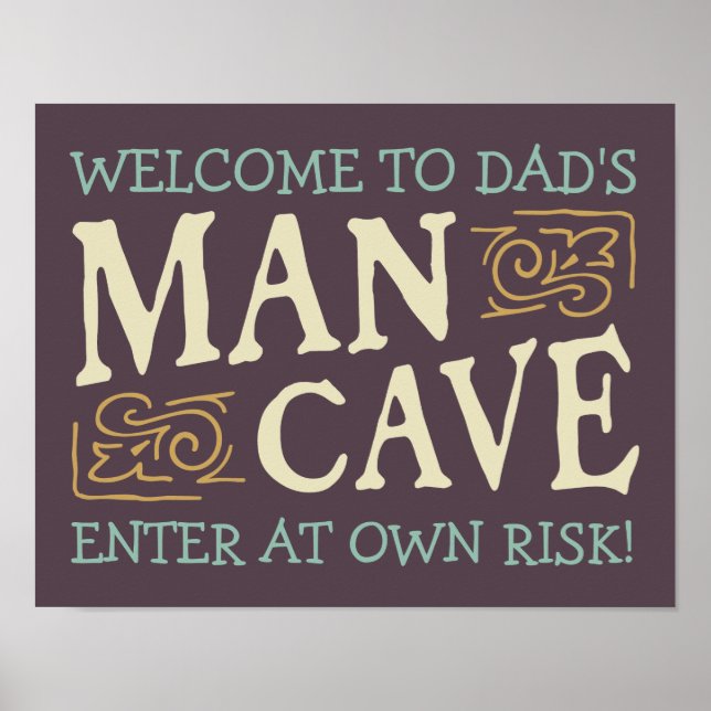 Pappa Man Cave Sign Poster (Framsidan)