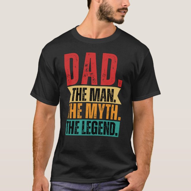 Pappa man myt legend om lustig retro som är stress t shirt (Framsida)