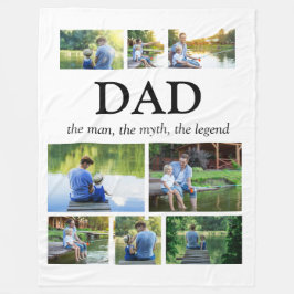 Pappa Man Myten Legend 8 Foto Collage Fleecefilt