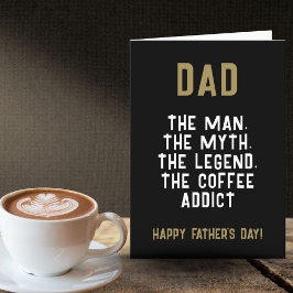 Pappa Man Myten Legend Koffeberoende Rolig Kort