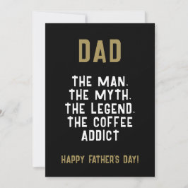 Pappa Man Myten Legend Koffeberoende Rolig Kort