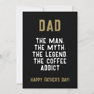 Pappa Man Myten Legend Koffeberoende Rolig Kort