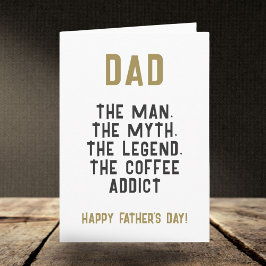 Pappa Man Myten Legend Koffeinberoende Rolig Kort