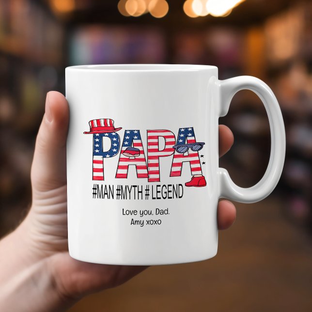 Pappa Man Myth Legend American Fars dag Kaffemugg (Skapare uppladdad)