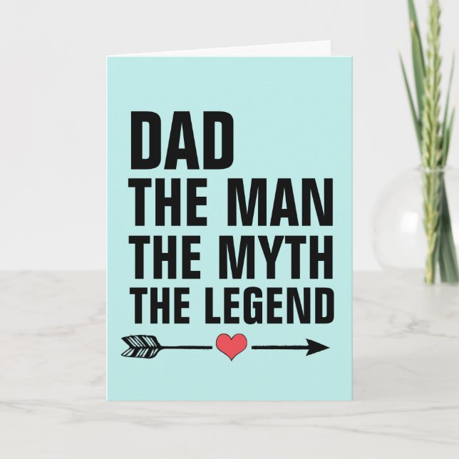 PAPPA MAN MYTH LEGEND BIRTHDAY CARD KORT (Framsida)