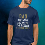 Pappa Man Myth Legend Coffee Addict Funny T Shirt<br><div class="desc">Pappa man Myth Legend Coffee Addict Funny Fars dag T-shirt. Lustigt Fars dag t-shirt med humoristiskt citat: " Pappa,  mannen,  Myth,  Legend,  kafferegikten ". Texten är i modern fetstilt typografi på blå.</div>