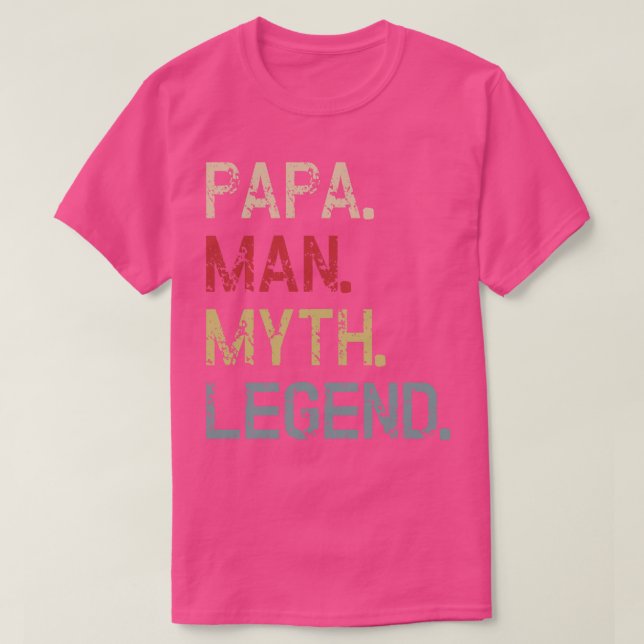 Pappa Man Myth Legend Fars dag T Shirt (Design framsida)