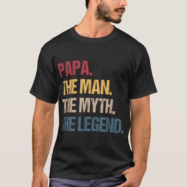Pappa man Myth Legend for & Pappa Funny Far Gift T Shirt (Framsida)