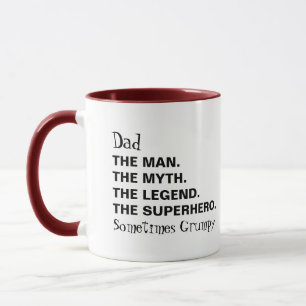 Pappa man Myth Legend, ibland grumlig typografi Mugg