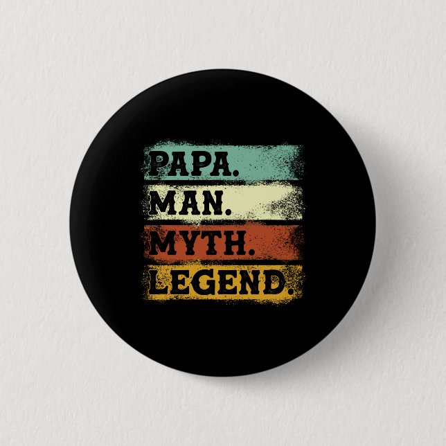 Pappa man Myth Legend Vatertag Vintage Knapp (Framsida)