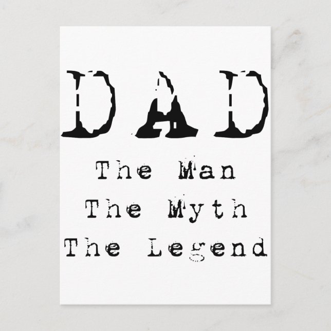 Pappa Man Myth Legend Vykort (Framsida)