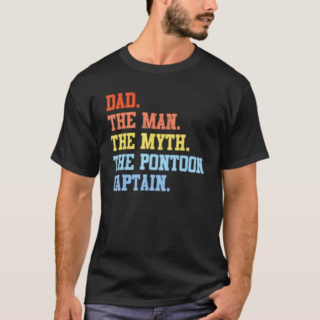 Pappa Man Myth Pontoon Kapten För manar 2 T Shirt (Framsida)