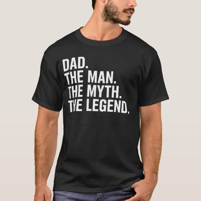 Pappa man Myth the Legend Funny Fars dag Gif T Shirt (Framsida)