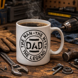Pappa Man Mytt Legend Grunge Stämpel Fars Dag Kaffemugg
