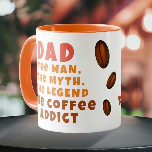 Pappa Man Mytt Legend Koffeinmissbrukare Rolig Pap Mugg (Skapare uppladdad)
