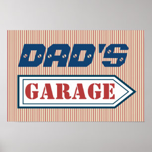 Pappa Manar Mechanic Fars dag Garage Sign Gift Poster