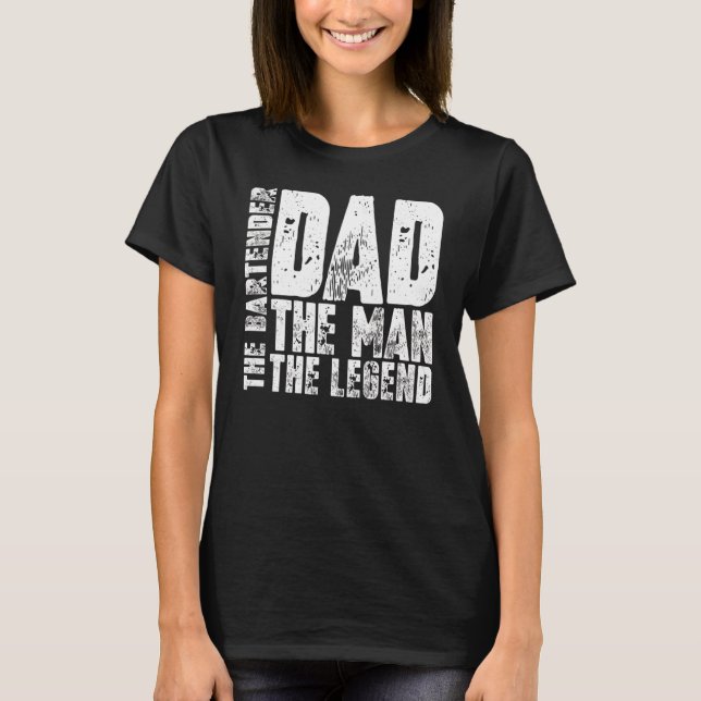 Pappa mannen Bartender-enheten T Shirt (Framsida)