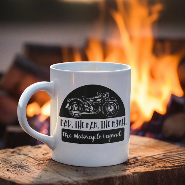 Pappa Mannen, motorcykelns motorcykelförklaring, e Kaffemugg (Motorcycle Funny Coffee Mug The Man The Myth the Motorcycle Legend! Gift Mug)
