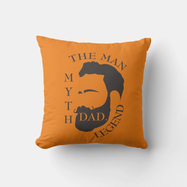 Pappa mannen, myten, den förklarande orangen kudde (Framsida)