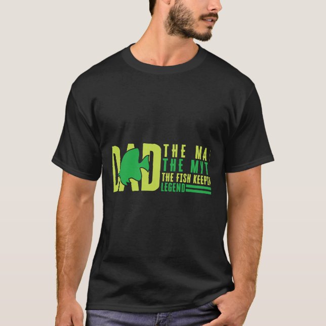 Pappa, mannen, myten, fisken som håller kvar vatte t shirt (Framsida)