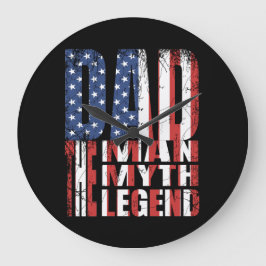 Pappa mannen myten legenden amerikansk flagga pres stor klocka