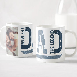 Pappa Mannen Myten Legenden Anpassad Foto Kaffemugg