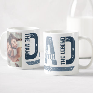 Pappa Mannen Myten Legenden Anpassad Foto Kaffemugg