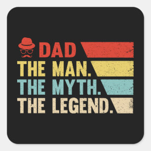 Pappa. Mannen, myten, legenden. Fyrkantigt Klistermärke