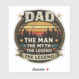 Pappa Mannen Myten Legenden Rolig Fader Klistermär Klistermärken