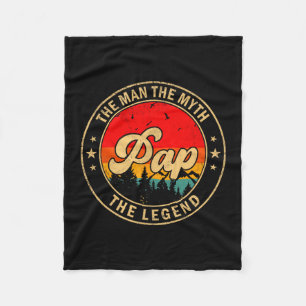 Pappa Mannen Myten Legenden Vintage Retro För Fleecefilt