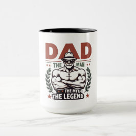 Pappa Mannen Myten Legenden Vintage Superhjälte Mugg