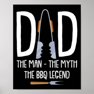 Pappa mannen myten om Bbq Legend Funny Rbecue P Poster