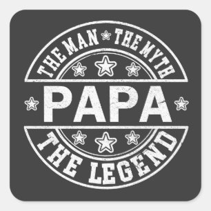 Pappa, mannen, myten om Far-dagen Fyrkantigt Klistermärke
